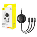 3-in-1 Baseus Free2draw usb to M+l+c 100w Cable, 1.1 m (Black)