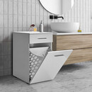 Ντουλάπι - Καλάθι Απλύτων Diamond Megapap Χρώμα Λευκό Gloss 52x38x83εκ.