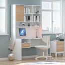 Γραφείο Εργασίας London Megapap Χρώμα Λευκό - oak 120x60x196εκ.