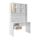 Γραφείο Εργασίας London Megapap Χρώμα Λευκό - oak 120x60x196εκ.