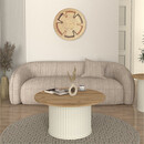 Τραπεζάκι Σαλονιού Bohema Megapap Χρώμα Ivory - Sepet oak Ø85x43,2εκ.