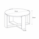 Τραπεζάκι Σαλονιού Rebel Megapap Χρώμα Rota oak - Sandstone Ø70x38εκ.