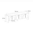 Έπιπλο Τηλεόρασης Rebel Megapap Χρώμα Rota oak - Sandstone 150x35x45εκ.