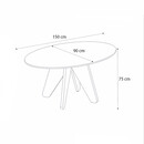 Τραπέζι Rebel Megapap Χρώμα Rota oak - Sandstone 150x90x75εκ.