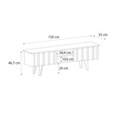 Έπιπλο Τηλεόρασης Gemma Megapap Χρώμα Sepet oak 150x35x46,7εκ.