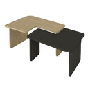 Τραπεζάκι Σαλονιού σετ 2τμχ Lava Megapap Χρώμα Rota oak - Ανθρακί 75x48,5x35,6εκ.