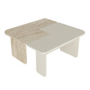 Τραπεζάκι Σαλονιού σετ 2τμχ Sevilla Megapap Χρώμα Sandstone - Travertine 75x75x37,4εκ.