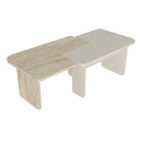 Τραπεζάκι Σαλονιού σετ 2τμχ Sevilla Megapap Χρώμα Sandstone - Travertine 75x75x37,4εκ.
