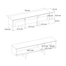 Έπιπλο Τηλεόρασης Sevilla Megapap Χρώμα Sandstone - Travertine 150x35x45,6εκ.