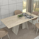 Τραπέζι Sevilla Megapap Χρώμα Sandstone - Travertine 180x90x75εκ.