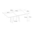 Τραπέζι Sevilla Megapap Χρώμα Sandstone - Travertine 180x90x75εκ.