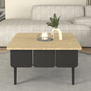 Τραπεζάκι Σαλονιού Pedro Megapap Χρώμα Ανθρακί - Rota oak 73,2x73,2x38,6εκ.
