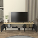 Έπιπλο Τηλεόρασης Pedro Megapap Χρώμα Ανθρακί - Rota oak 180x35x50,7εκ.