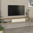 Έπιπλο Τηλεόρασης Επιτοίχιο Cross Megapap με led Χρώμα Sepet oak - Sandstone 150x29,6x19,2εκ.