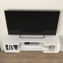 Έπιπλο Τηλεόρασης Επιτοίχιο Perry Megapap Χρώμα Λευκό 120x29,6x25,6εκ.