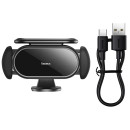 Baseus Βάση Κινητού για το Αυτοκίνητο με Ασύρματη Φόρτιση & Ηλιακό Φορτιστή Steel Cannon pro (Μαύρο)