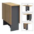 Τραπέζι Pepe Megapap Επεκτεινόμενο Χρώμα Ανθρακί - Φυσικό Οξιάς 28(56+56)x77x75εκ.