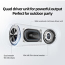 QCY SP7 Black -  Portable Bluetooth Speaker w Stereo Sound 40W, Mic for Calls, RGB Light Show