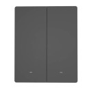 Έξυπνος Επιτοίχιος Διακόπτης Wifi Sonoff m5-2c-80 (2 Καναλιών, για Πλαίσιο, Γραφίτης)