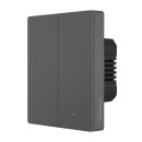 Έξυπνος Επιτοίχιος Διακόπτης Wifi Sonoff m5-2c-80 (2 Καναλιών, για Πλαίσιο, Γραφίτης)