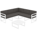 MYKONOS ΓΩΝΙΑ SET WHITE ΜΕ ΜΑΞΙΛΑΡΙΑ ΠΟΛ/ΝΙΟΥ (+ΤΡΑΠ.65εκ.)