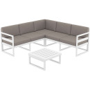 MYKONOS ΓΩΝΙΑ SET WHITE ΜΕ ΜΑΞΙΛΑΡΙΑ ΠΟΛ/ΝΙΟΥ (+ΤΡΑΠ.65εκ.)