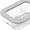 Estia Φαγητοδοχειο Colorseal Γυαλινο 370ml 16.3x12.3x6.2cm με Καπακι Σιλικονης Γκρι