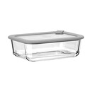 Estia Φαγητοδοχειο Colorseal Γυαλινο 1050ml 21.6x16.5x7.4cm με Καπακι Σιλικονης Γκρι