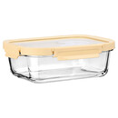 Estia Φαγητοδοχειο Click&seal Γυαλινο 1520ml 23.5x17.8x7.6cm με Καπακι Πλαστικο Ivory