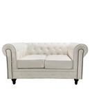 Καναπές Διθέσιος ArteLibre AVERY Λευκό PU 155x90x73cm