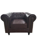 Πολυθρόνα ArteLibre AVERY Σκούρο Καφέ PU 100x90x73cm