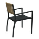 Πολυθρόνα Κήπου ArteLibre HORUS Μαύρο/Καφέ Αλουμίνιο/Rattan 56x58x83cm