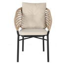 Πολυθρόνα Κήπου ArteLibre ANHUR Με Μαξιλάρια Μαύρο/Καφέ Αλουμίνιο/Rattan 60x58x84cm