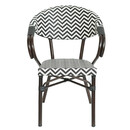 Πολυθρόνα Κήπου ArteLibre HARUTO Λευκό/Μαύρο/Καφέ Μπαμπού/Rattan 57x57x82cm