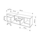 Έπιπλο Τηλεόρασης Glis Megapap Πολυμορφικό Χρώμα Sapphire oak - Λευκό 145x35x44,8εκ.