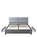 Κρεβάτι Διπλό ArteLibre PRODREAM Γκρι Ύφασμα 206x169x96cm (Στρώμα 160x200cm)