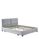 Κρεβάτι Διπλό ArteLibre PRODREAM Γκρι Ύφασμα 206x169x96cm (Στρώμα 160x200cm)