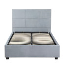 Κρεβάτι Μονό ArteLibre CLOUDREST Γκρι Ύφασμα 214x127.5x109cm (Στρώμα 120x200cm)