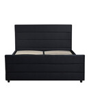 Κρεβάτι Διπλό ArteLibre SLEEPSUIT Μαύρο Ύφασμα 218x172x118cm (Στρώμα 160x200cm)