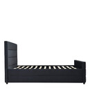 Κρεβάτι Διπλό ArteLibre SLEEPSUIT Μαύρο Ύφασμα 218x172x118cm (Στρώμα 160x200cm)