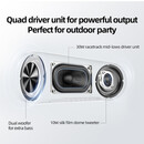 Qcy sp7 Green -  Portable Bluetooth Speaker w Stereo Sound 40w, mic for Calls, rgb Light Show