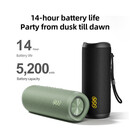Qcy sp7 Green -  Portable Bluetooth Speaker w Stereo Sound 40w, mic for Calls, rgb Light Show
