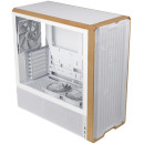 Lian li Lancool 217 White - Wood Accent - atx pc Case (5 Fans) 2 x 170mm, 1 x 140mm & 2 x 120mm pwm