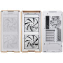 Lian li Lancool 217 White - Wood Accent - atx pc Case (5 Fans) 2 x 170mm, 1 x 140mm & 2 x 120mm pwm