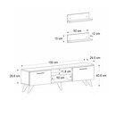 Έπιπλο Τηλεόρασης Colin Megapap Χρώμα Καρυδί 150x29,5x40,6εκ.