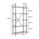 Βιβλιοθήκη Elysian Megapap Χρώμα Λευκό - Χρυσό 90x33,5x180εκ.