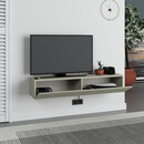 Έπιπλο Τηλεόρασης Επιτοίχιο Francy Megapap Χρώμα ash Green 135x31,7x25εκ.