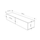 Έπιπλο Τηλεόρασης Επιτοίχιο Francy Megapap Χρώμα ash Green 135x31,7x25εκ.