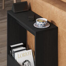 Τραπεζάκι Βοηθητικό Simpi Megapap Χρώμα Black Wood 55x20x60εκ.