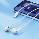 Qcy lh1 White - Wired Semi-ear Earphones w. mic ios Android Type-c 1,15m Cable 20-20khz